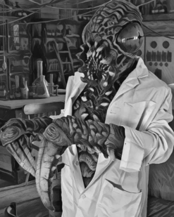 Lab Experiment Poster -Halloween Props Shop EvolveBlackandWhiteHiRes clipped rev 1