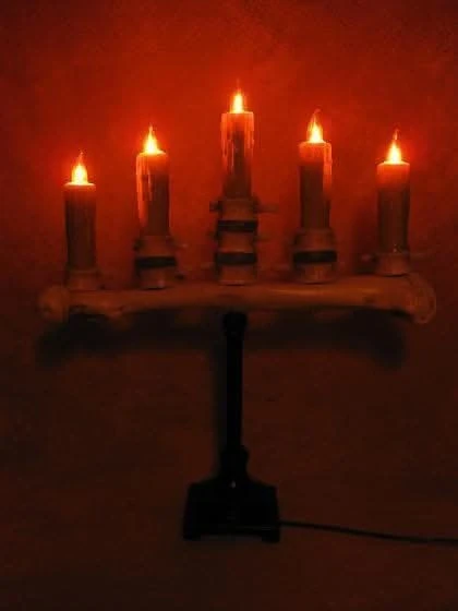 "Candelabra Table Top Halloween Prop W/ 5 Flicker Candles" Haunted House Lighting 4 "Candelabra Table Top Halloween Prop W/ 5 Flicker Candles" Haunted House Lighting - Image 2