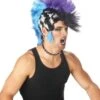 "Checkered Mohawk Punk" Halloween Wig -Halloween Props Shop checkered mohawk punk halloween wig 8179910465
