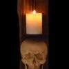 "Classic Skull Wall Sconce Style II W/ Ivory Flameless Candle" Haunted House Lighting 1 "Classic Skull Wall Sconce Style II W/ Ivory Flameless Candle" Haunted House Lighting -Halloween Props Shop classic skull wall sconce style ii w ivory flameless candle haunted house lighting 14320984817712