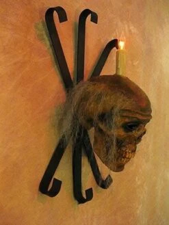 "Corpsed Head Skull Wall Sconce" Haunted House Lighting 8 "Corpsed Head Skull Wall Sconce" Haunted House Lighting -Halloween Props Shop corpsed head skull wall sconce haunted house lighting 23696398465