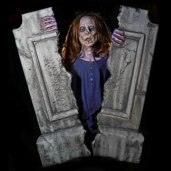 "Cracking Crypt Zombie" Electric Animated Graveyard Halloween Prop 3 "Cracking Crypt Zombie" Electric Animated Graveyard Halloween Prop