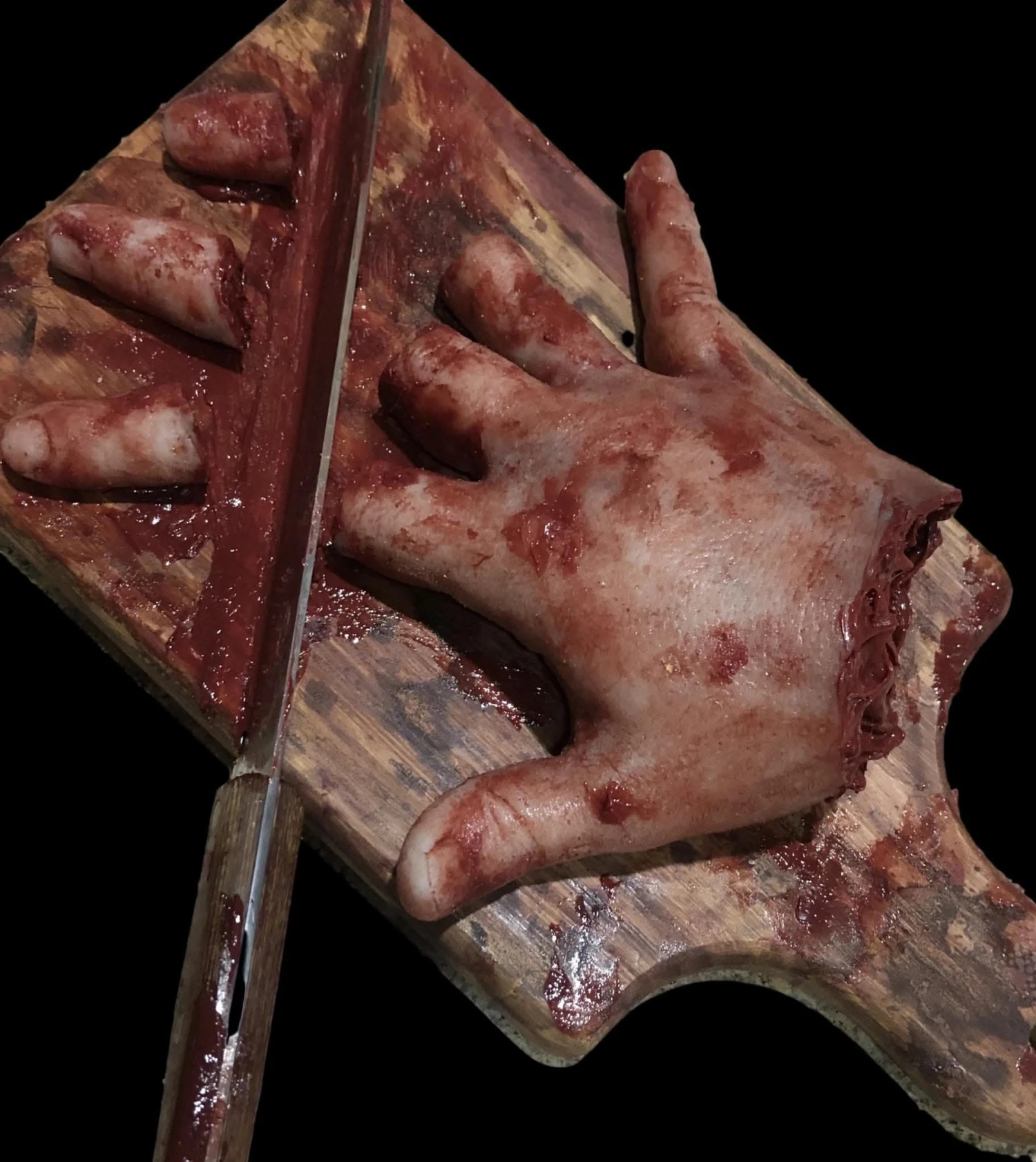 "Cutting Board Accident" Halloween Prop 3 "Cutting Board Accident" Halloween Prop