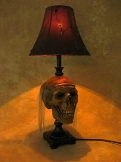 "Desk Lamp With Life-size Corpse Head And Antique Shade" Haunted House Lighting -Halloween Props Shop desk lamp with life size corpse head and antique shade haunted house lighting 23613424513