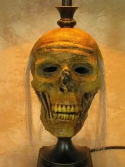 "Desk Lamp With Life-size Corpse Head And Antique Shade" Haunted House Lighting -Halloween Props Shop desk lamp with life size corpse head and antique shade haunted house lighting 23613428481