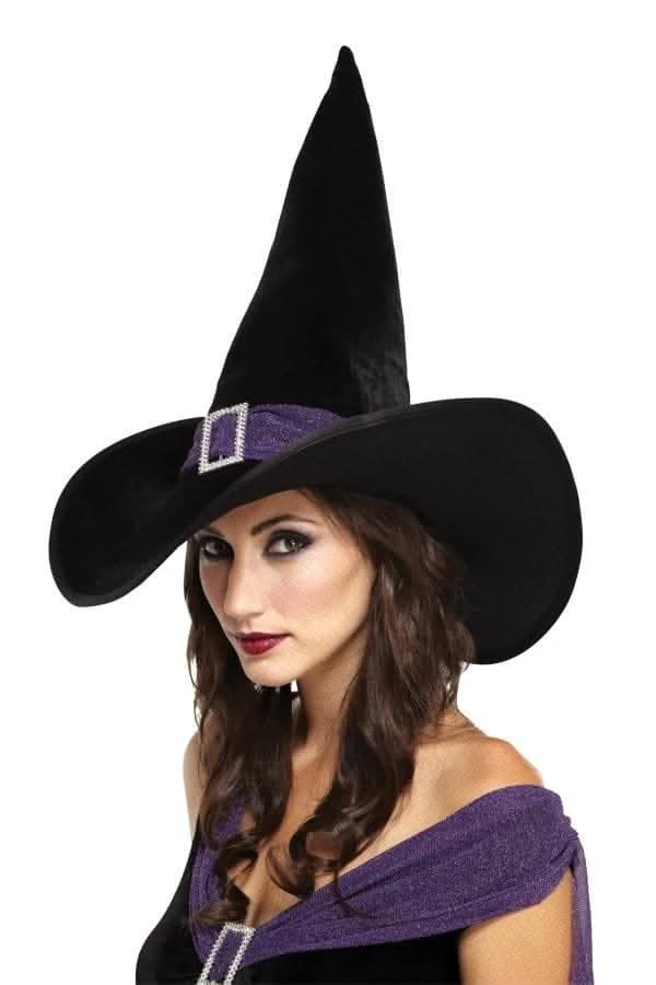 "Elegant Witch - Black/Purple" Halloween Costume Hat 3 "Elegant Witch - Black/Purple" Halloween Costume Hat