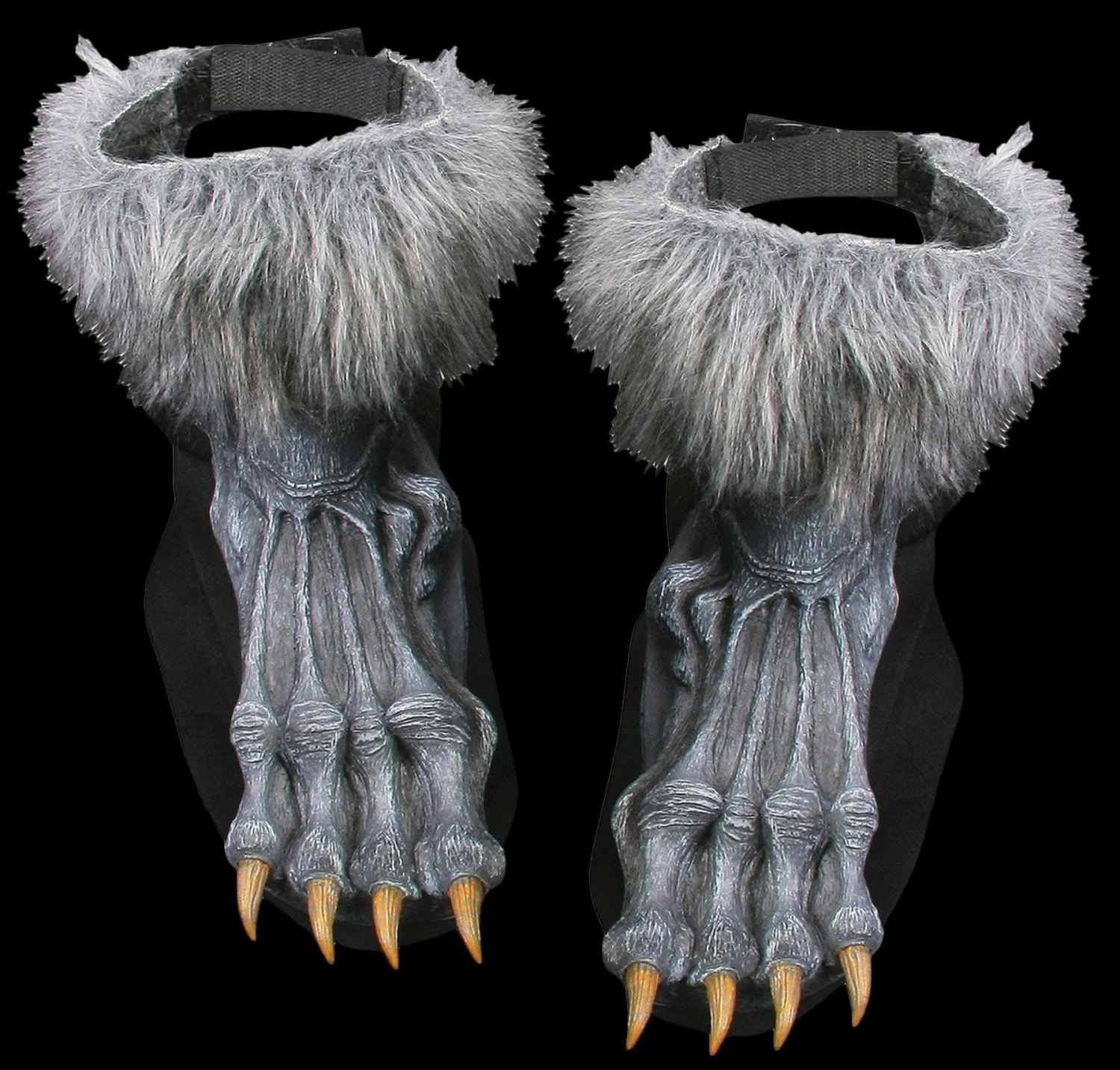 "Grey Werewolf Feet Shoe Covers" Halloween Costume Accessory 3 "Grey Werewolf Feet Shoe Covers" Halloween Costume Accessory