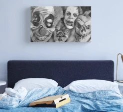 Horror Faces Canvas Print 7 Horror Faces Canvas Print -Halloween Props Shop horror faces canvas print 29934383628336