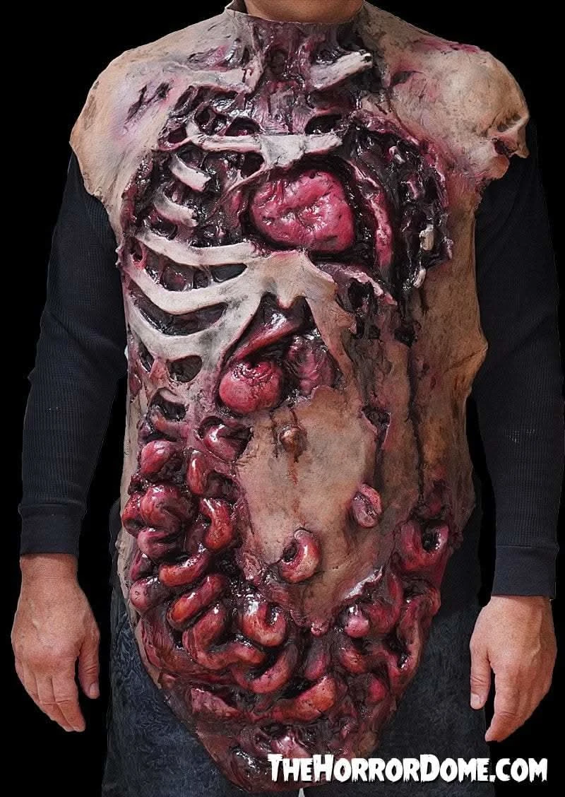 Movie Quality Gutted Zombie Chest" Halloween Costume Accessory 3 Movie Quality Gutted Zombie Chest" Halloween Costume Accessory