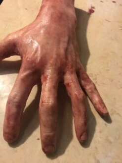 "Severed Left Male Hand - Silicone" Human Body Part Halloween Prop -Halloween Props Shop severed left male hand silicone human body part halloween prop 11943712882736