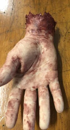 "Severed Male Hand - Silicone" Human Body Part Halloween Prop -Halloween Props Shop severed male hand silicone human body part halloween prop 28731744452656