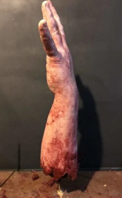 "Shark Bite Silicone Arm" Bloody Body Part Prop -Halloween Props Shop shark bite silicone arm bloody body part prop 11943703412784