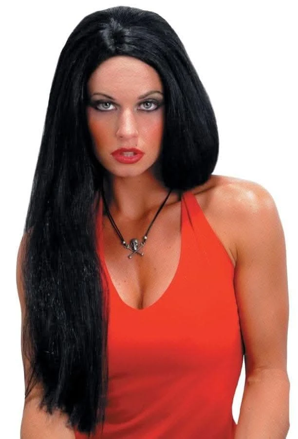 "Straight Black" Halloween Wig - 24' 3 "Straight Black" Halloween Wig - 24'