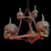 "Two-Tiered Skull/Bone Chandelier" Haunted House Lighting -Halloween Props Shop two tiered skull bone chandelier haunted house lighting 14357444132912