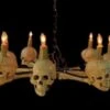 "Wagon Wheel Skull Chandelier" Haunted House Lighting -Halloween Props Shop wagon wheel skull chandelier haunted house lighting 14357496889392