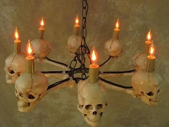 "Wagon Wheel Skull Chandelier" Haunted House Lighting 5 "Wagon Wheel Skull Chandelier" Haunted House Lighting - Image 3