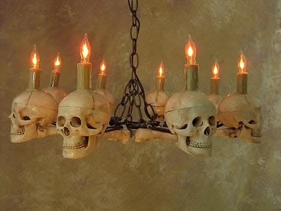"Wagon Wheel Skull Chandelier" Haunted House Lighting 7 "Wagon Wheel Skull Chandelier" Haunted House Lighting - Image 5